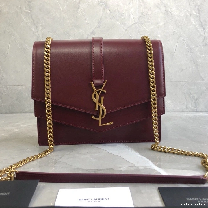 Tony Luxuries BAG IN BURGUNDY SULPICE CHAIN MEDIUM YSL LEATHER 0822